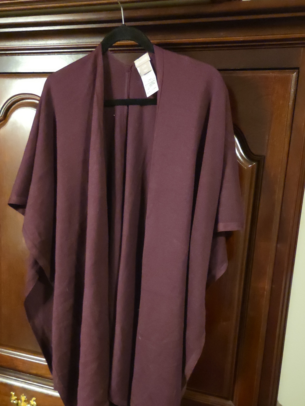 Chico's Draped Open-Front Cape Jacket - Plum Womens S/M